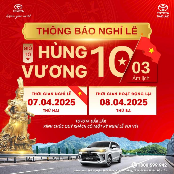 THÔNG BÁO NGHỈ LỄ GIỖ TỔ HÙNG VƯƠNG 10/03