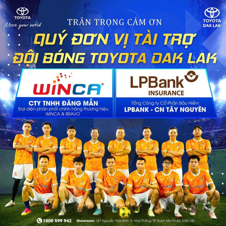 CẢM ƠN CÁC ĐƠN VỊ ĐỒNG HÀNH CÙNG ĐỘI BÓNG TOYOTA DAK LAK TẠI CÚP BÓNG ĐÁ Ô TÔ ĐẮK LẮK 2025