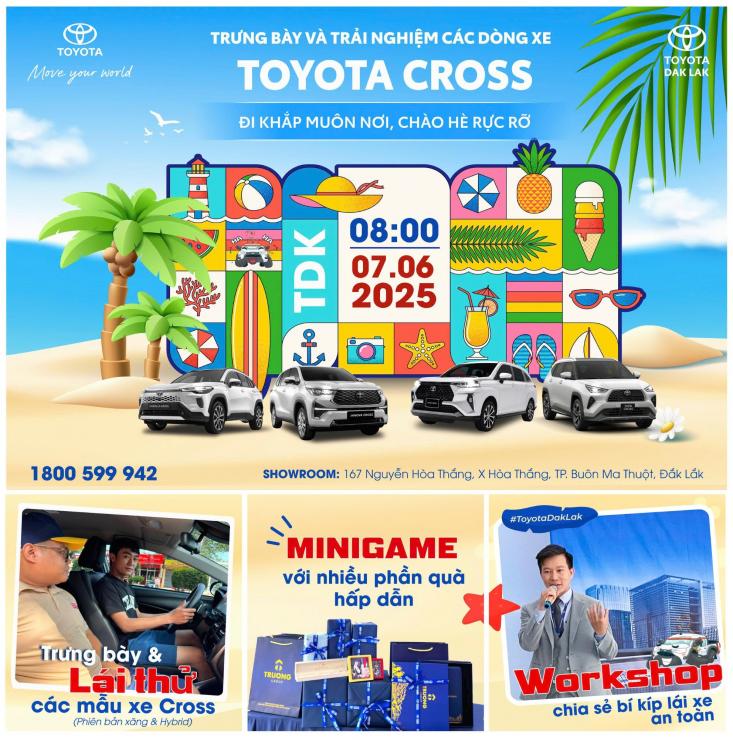 SỰ KIỆN TOYOTA CROSS TRỞ LẠI – TRẢI NGHIỆM PHIÊN BẢN XĂNG & HYBRID TẠI TOYOTA DAK LAK