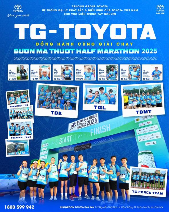 TG – TOYOTA ĐỒNG HÀNH CÙNG BUÔN MA THUỘT HALF MARATHON 2025