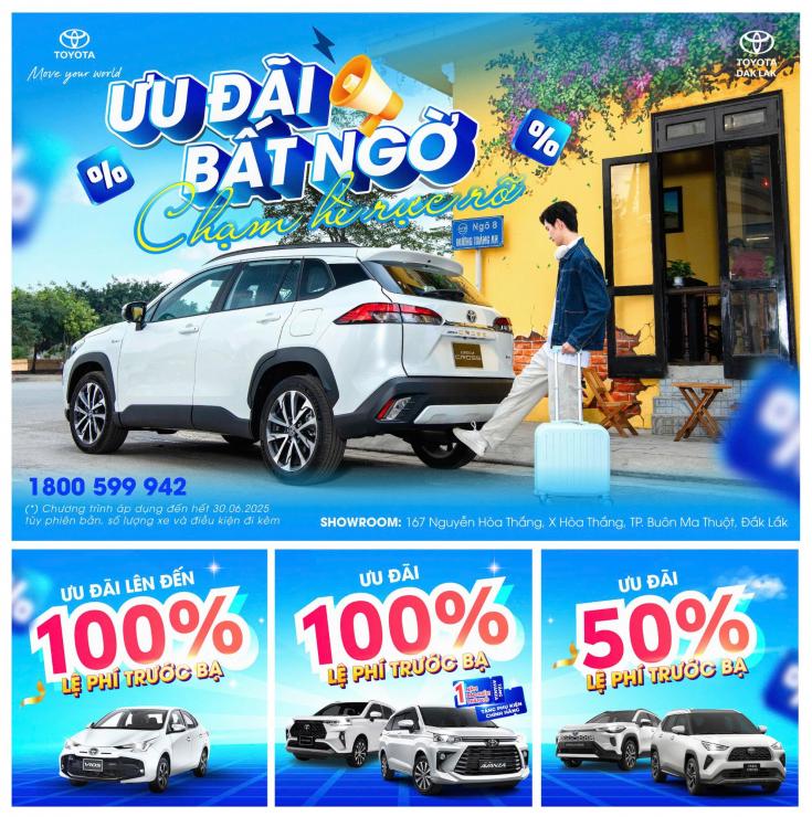 ƯU ĐÃI BẤT NGỜ THÁNG 6 – CHẠM HÈ RỰC RỠ CÙNG TOYOTA DAK LAK
