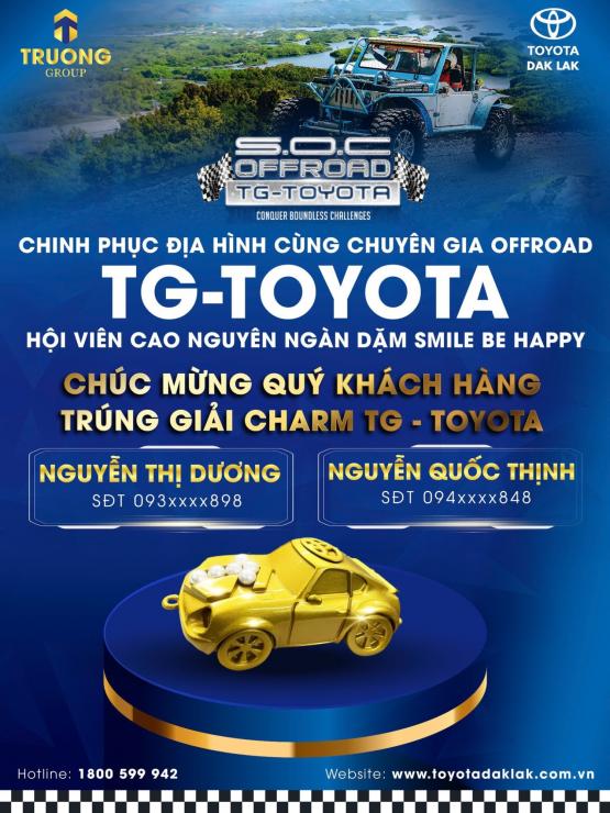 CHINH PHỤC ĐỊA HÌNH CÙNG CHUYÊN GIA OFFROAD – NHẬN NGAY CHARM VÀNG TỪ TG-TOYOTA!