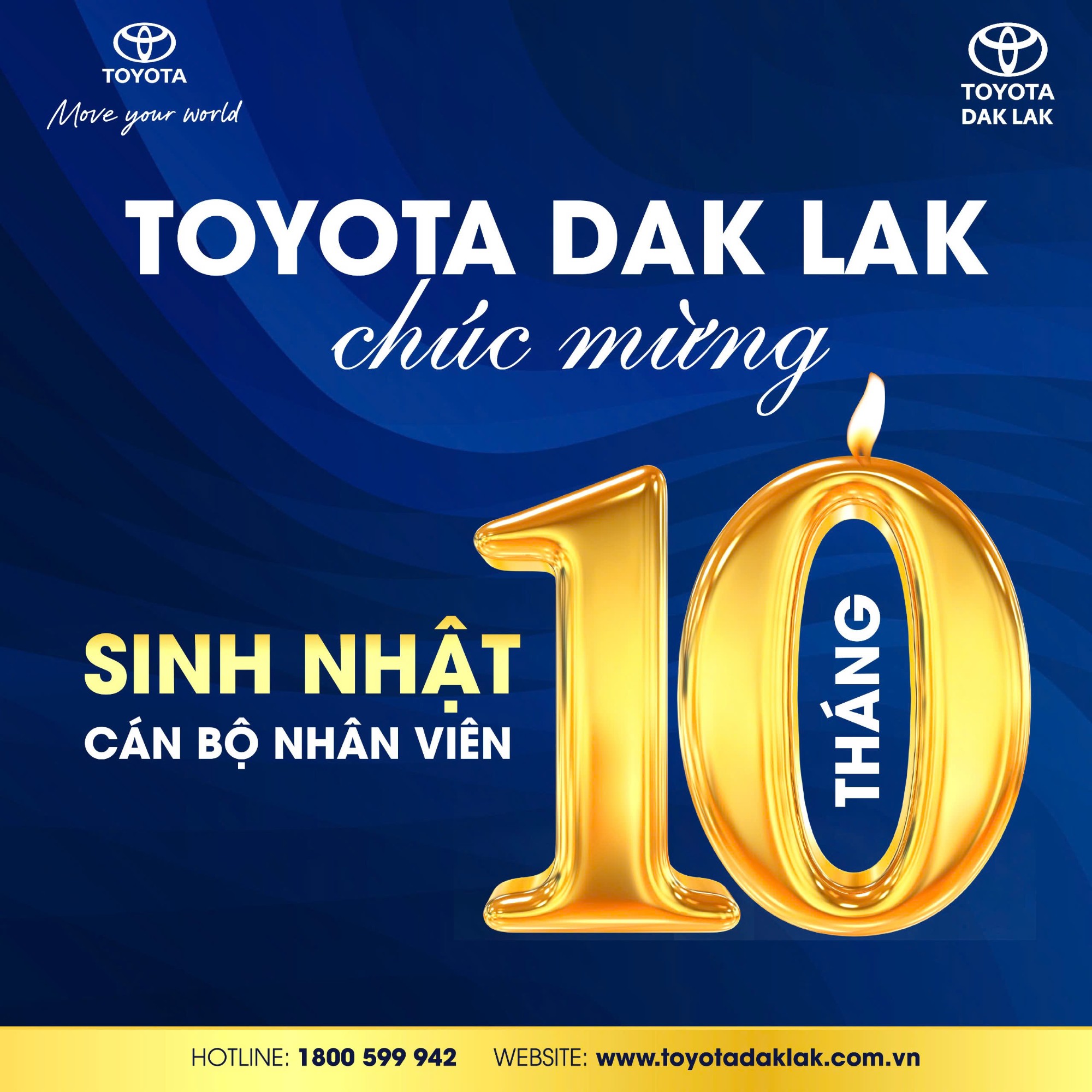 Chúc Mừng Sinh Nhật Cán Bộ Nhân Viên Toyota Đắk Lắk Tháng 10