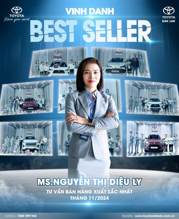 Toyota Dak Lak Vinh Danh Best Seller Tháng 11/2024 – Ms. Nguyễn Thị Diệu Ly